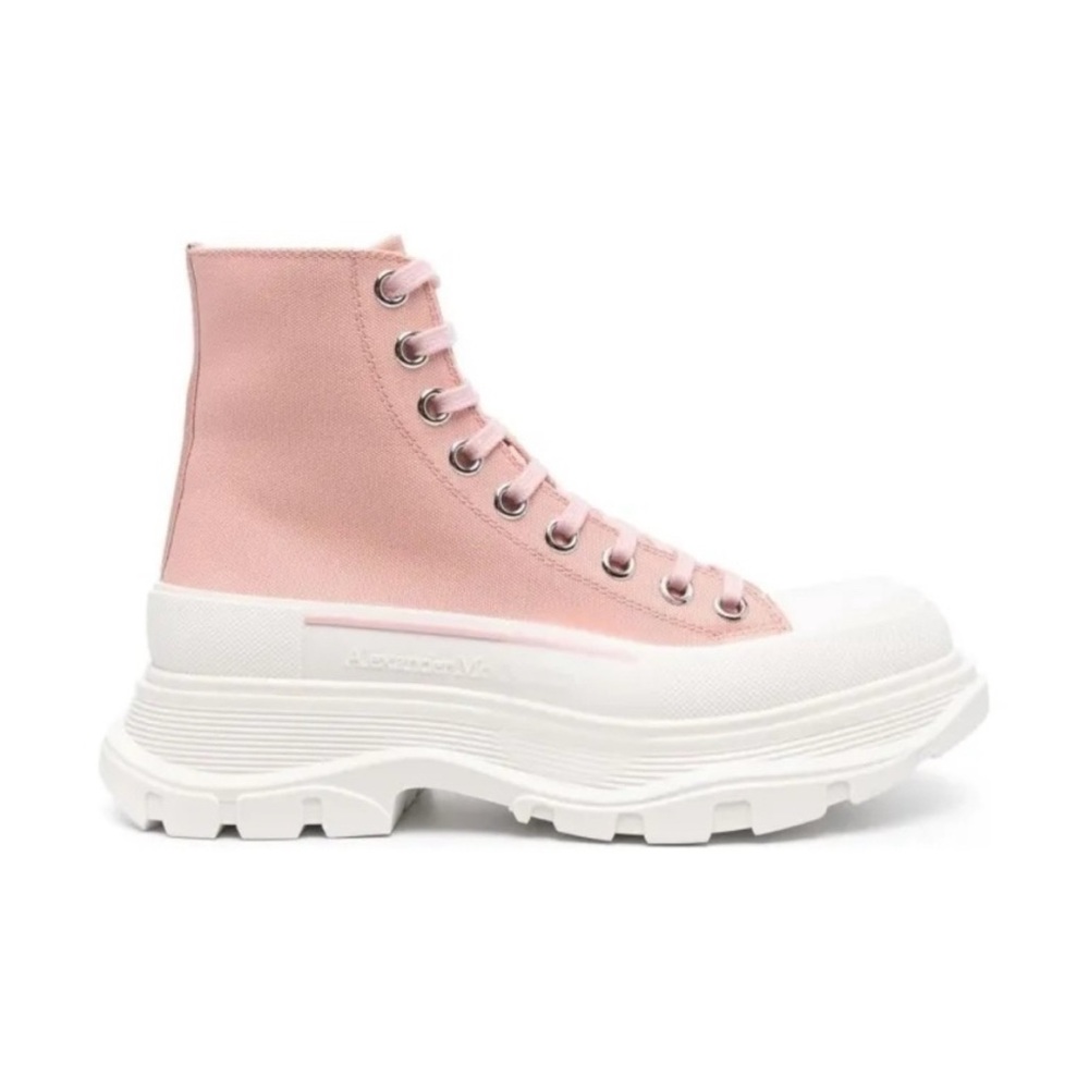 Alexander McQueen Pink Leather Treadslick Boot